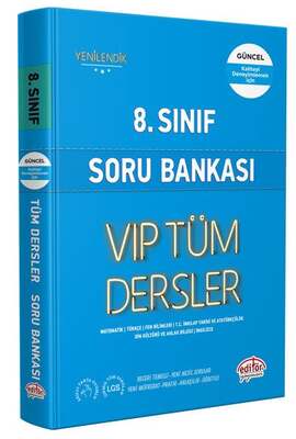 Editör Yayınevi 8. Sınıf VIP Tüm Dersler Soru Bankası Mavi Kitap - 1
