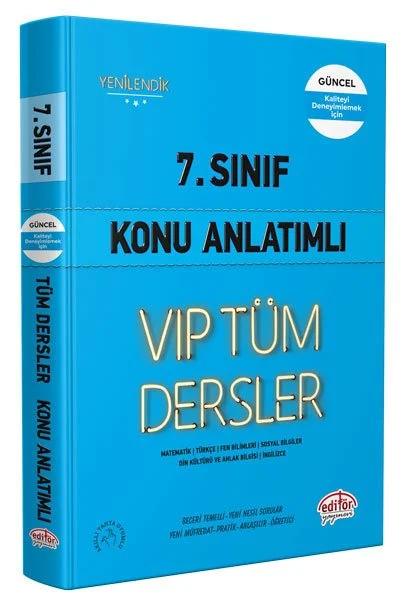 Editör Yayınevi - Editör Yayınevi 7. Sınıf VIP Tüm Dersler Konu Anlatımlı Mavi Kitap