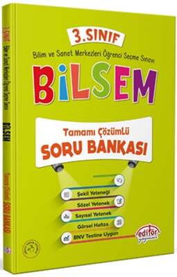 Editör Yayınları 2023 3.Sınıf Bilsem Tamamı Çözümlü Soru Bankası - 1