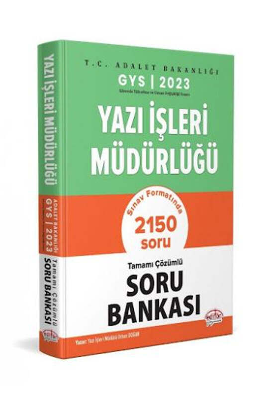 Editör Yayınları 2023 T.C Adalet Bakanlığı Yazı İşleri Müdürlüğü GYS Tamamı Çözümlü Soru Bankası