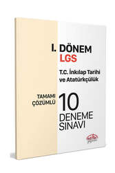 Editör Yayınevi - Editör Yayınları LGS 1.Dönem T.C İnkılap Tarihi ve Atatürkçülük Tamamı Çözümlü 10 Deneme