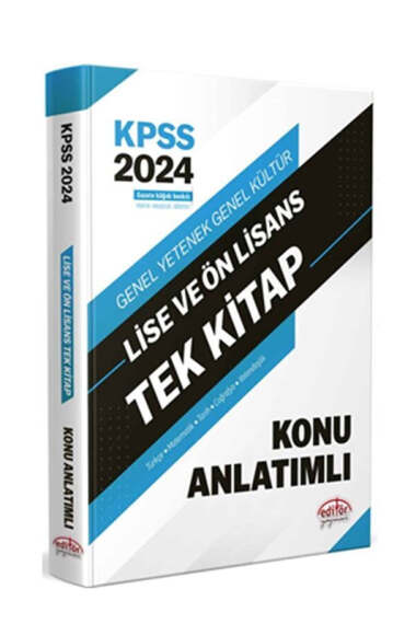 Editör Yayınları 2024 KPSS Lise Ön Lisans Konu Anlatımı Tek Kitap - 1
