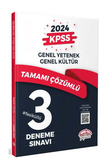 Editör Yayınları 2024 KPSS GK-GY Tamamı Çözümlü Fasikül 3 Deneme Sınavı - 1