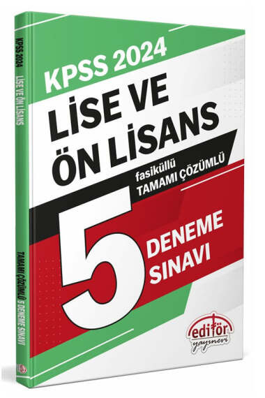 Editör Yayınları 2024 KPSS Lise ve Ön Lisans Tamamı Çözümlü 5 Fasikül Deneme Sınavı - 1
