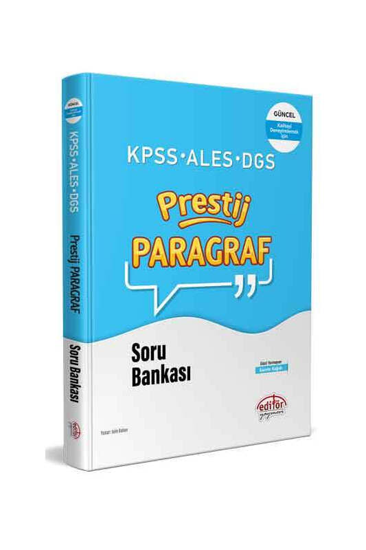 Editör Yayınevi KPSS ALES DGS Prestij Paragraf Soru Bankası
