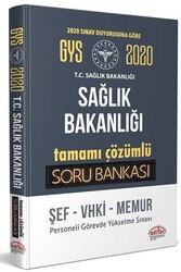 Editör Yayınevi - Editör Yayınları 2020 GYS Sağlık Bakanlığı ve Bağlı Kuruluşları Tamamı Çözümlü Soru Bankası