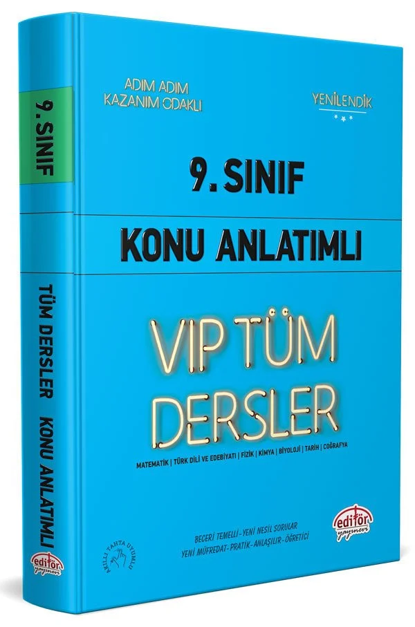 Editör Yayınları 9. Sınıf VIP Tüm Dersler Konu Anlatımlı Mavi Kitap - Editör Yayınları