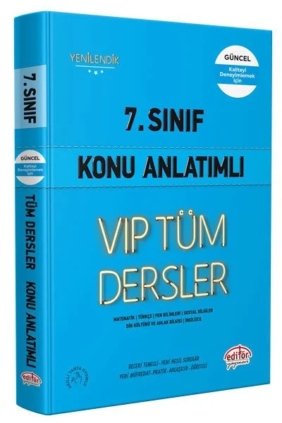 Editör Yayınevi 7. Sınıf VIP Tüm Dersler Konu Anlatımlı Mavi Kitap - Editör Yayınları
