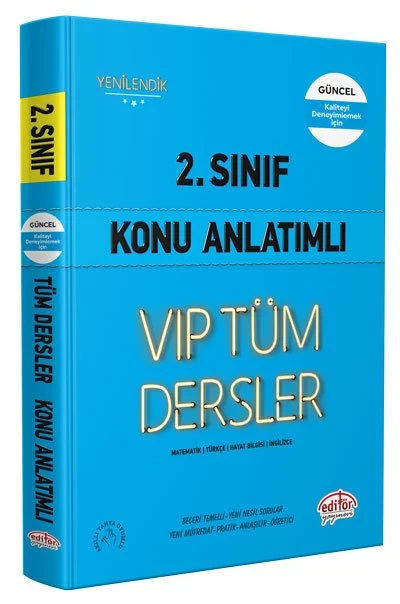 Editör Yayınları 2. Sınıf VIP Tüm Dersler Konu Anlatımlı Mavi Kitap - Editör Yayınları