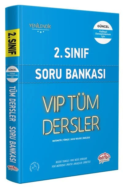 Editör Yayınları 2. Sınıf VIP Tüm Dersler Soru Bankası Mavi Kitap - Editör Yayınları