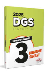 Editör Yayınları 2025 DGS Tamamı Çözümlü 3 Deneme Sınavı - Editör Yayınları