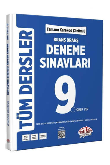 Editör Yayınları 9.Sınıf Tüm Dersler Branş Branş Deneme Sınavları - 1