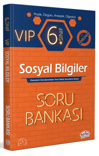 Editör Yayınevi - Editör Yayınları 6.Sınıf VIP Sosyal Bilgiler Soru Bankası