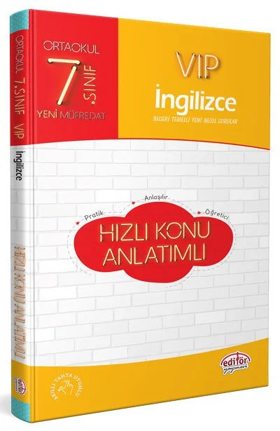Editör Yayınevi - Editör Yayınları 7. Sınıf VIP İngilizce Hızlı Konu Anlatımlı