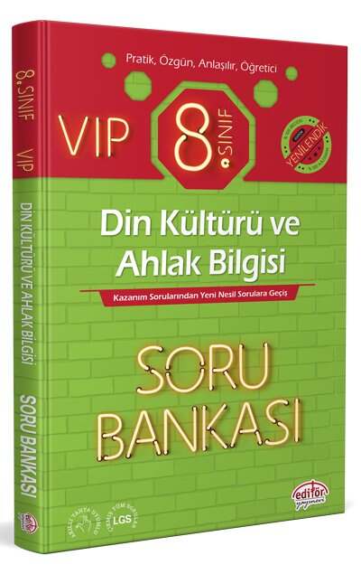 Editör Yayınları 8. Sınıf VIP Din Kültürü ve Ahlak Bilgisi Soru Bankası