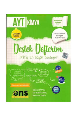 ENS Yayıncılık AYT Kimya Destek Defterim Gökhan Duygu - 1