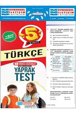 Evrensel İletişim Yayınları 5. Sınıf Türkçe Yeni Nesil Video Çözümlü Yaprak Test - 1