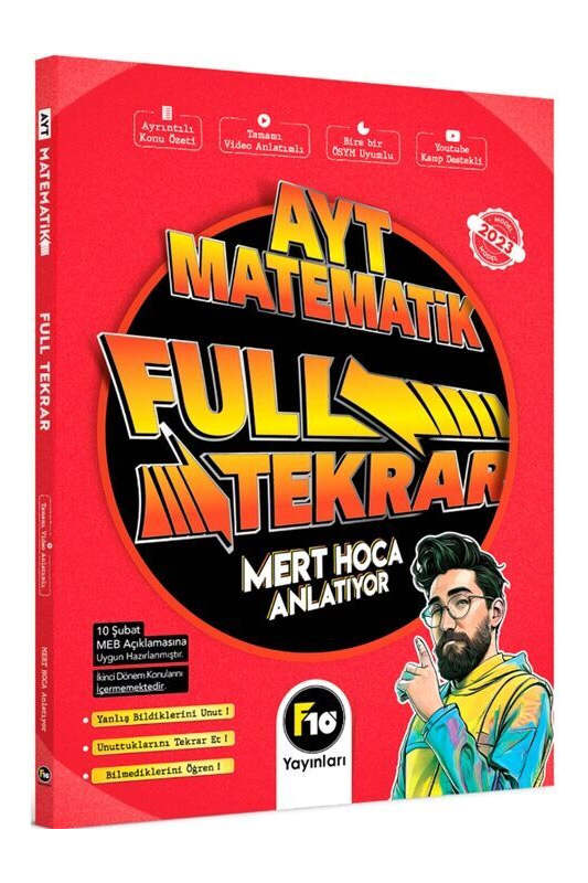 F10 Yayınları 2023 Mert Hoca AYT Matematik Full Tekrar Video Ders Kitabı
