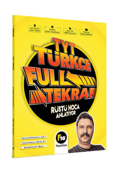 F10 Yayınları TYT Türkçe Full Tekrar Video Ders Kitabı (Rüştü Hoca) - 1