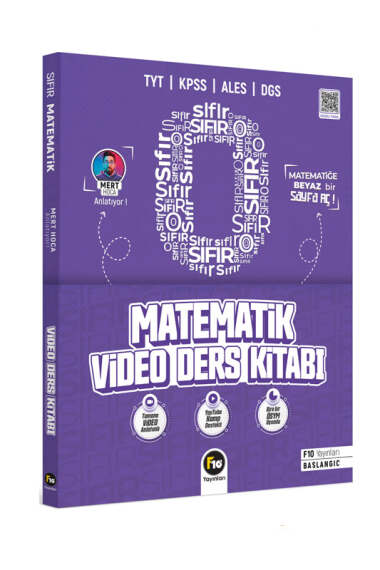 F10 Yayınları 2024 Mert Hoca İle Sıfırdan Matematik Video Ders Kitabı - 1