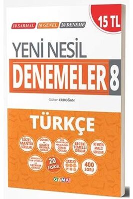 ​Gama Okul Yayınları 8. Sınıf Türkçe Yeni Nesil Denemeler - 1