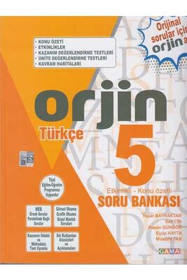 Gama Okul Yayınları ORJİN 5. Sınıf Türkçe Etkinlikli Konu Özetli Soru Bankası - 1