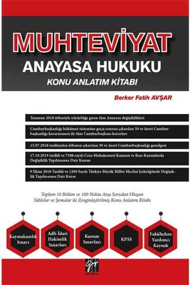 Gazi Kitabevi Muhteviyat Anayasa Hukuku Konu Anlatım Kitabı - 1