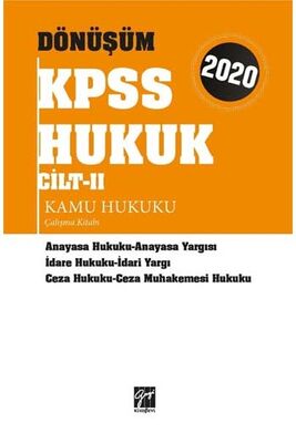 Gazi Kitabevi 2020 KPSS Dönüşüm Kamu Hukuku Çalışma Kitabı Cilt 2 - 1