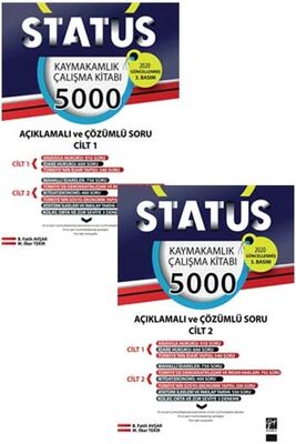 Gazi Kitabevi STATUS Kaymakamlık Çalışma Kitabı 5000 Açıklamalı Çözümlü Soru 2 Cilt - 1