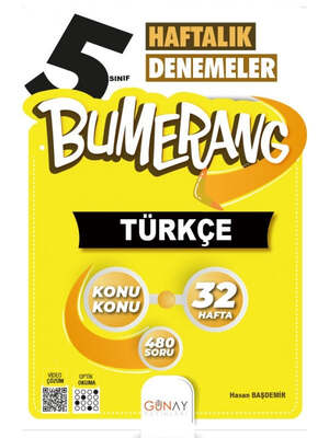 Günay Yayınları 5.Sınıf Bumerang 32 Haftalık Türkçe Denemeleri - 1