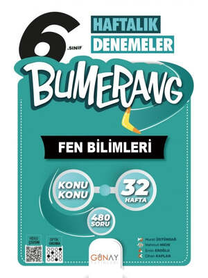 Günay Yayınları 6. Sınıf Bumerang 32 Haftalık Fen Bilimleri Denemeleri - 1