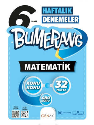 Günay Yayınları 6. Sınıf Bumerang 32 Haftalık Matematik Denemeleri - 1