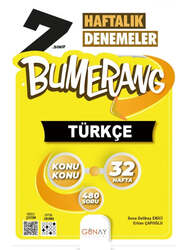 Günay Yayınları - Günay Yayınları 7.Sınıf Bumerang 32 Haftalık Türkçe Denemeleri