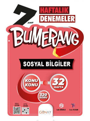 Günay Yayınları 7.Sınıf Bumerang 32 Haftalık Sosyal Bilgiler Denemeleri - 1