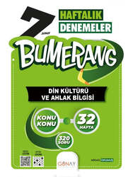 Günay Yayınları - Günay Yayınları 7.Sınıf Bumerang 32 Haftalık Din Kültürü ve Ahlak Bilgisi Denemeleri