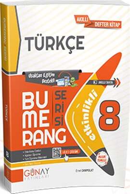 Günay Yayınları 8. Sınıf Türkçe Etkinlikli Bumerang Serisi - 1