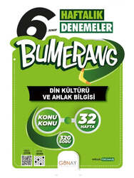 Günay Yayınları - Günay Yayınları 6. Sınıf Bumerang 32 Haftalık Din Kültürü ve Ahlak Bilgisi Denemeleri