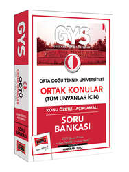 Yargı Yayınları - Yargı Yayınları GYS Orta Doğu Teknik Üniversitesi Ortak Konular Tüm Unvanlar İçin Konu Özetli - Açıklamalı Soru Bankası