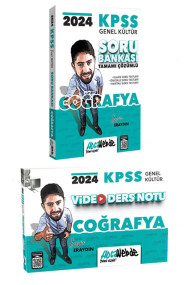 HocaWebde Yayınları 2024 KPSS Coğrafya Soru Bankası ve Video Ders Notları Seti - 1