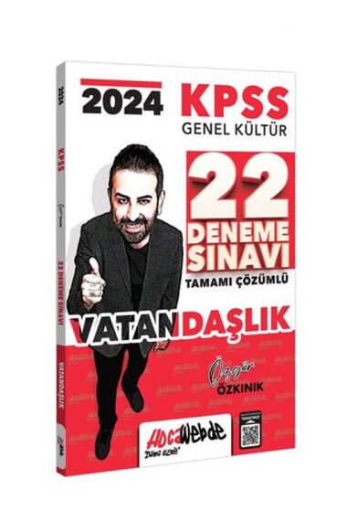 HocaWebde Yayınları 2024 KPSS Genel Kültür Vatandaşlık Tamamı Çözümlü 22 Deneme Sınavı - 1
