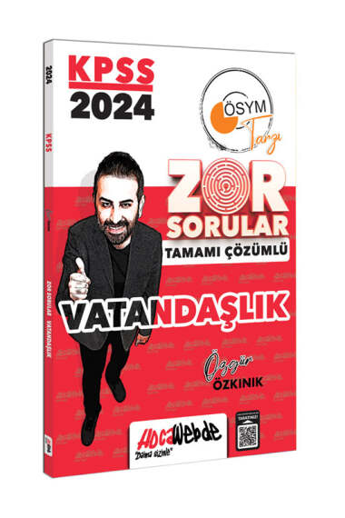 HocaWebde Yayınları 2024 KPSS GK Vatandaşlık Tamamı Çözümlü Zor Sorular - 1