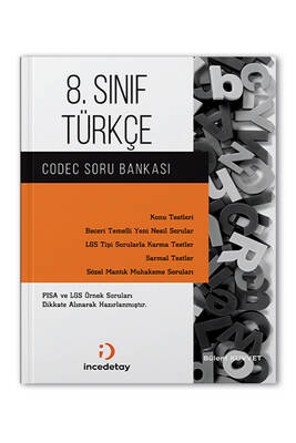 İncedetay Yayıncılık 8. Sınıf LGS Türkçe Codec Soru Bankası - 1