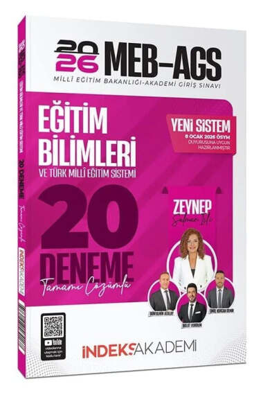İndeks Akademi 2026 MEB-AGS Eğitim Bilimleri ve Türk Milli Eğitim Sistemi 20 Deneme Çözümlü - 1