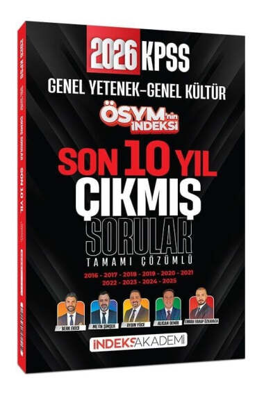 İndeks Akademi 2026 KPSS Genel Yetenek Genel Kültür ÖSYM nin İndeksi Çıkmış Sorular Son 10 Yıl Çözümlü - 1
