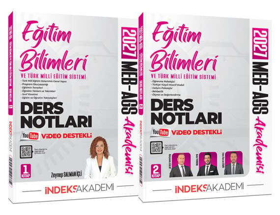 İndeks Akademi 2027 MEB-AGS Akademisi Eğitim Bilimleri ve Türk Milli Eğitim Sistemi Video Ders Notları Seti - Zeynep Salman İçli İndeks Akademi Yayıncılık - 1