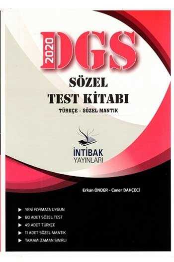 ​İntibak Yayınları 2020 DGS Sözel Test Kitabı
