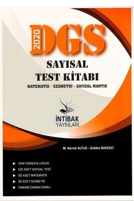 ​İntibak Yayınları 2020 DGS Sayısal Test Kitabı - 1