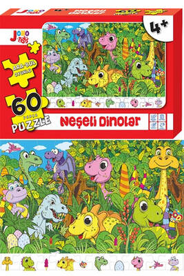 Joho Toys Neşeli Dinolar 60 Parça Puzzle - 1