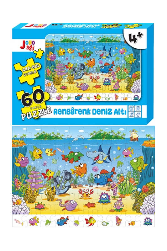 Joho Toys Rengarenk Denizaltı 60 Parça Puzzle