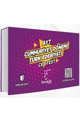 Karekök Yayınları AYT Cumhuriyet Dönemi Türk Edebiyatı Cep Test - 1